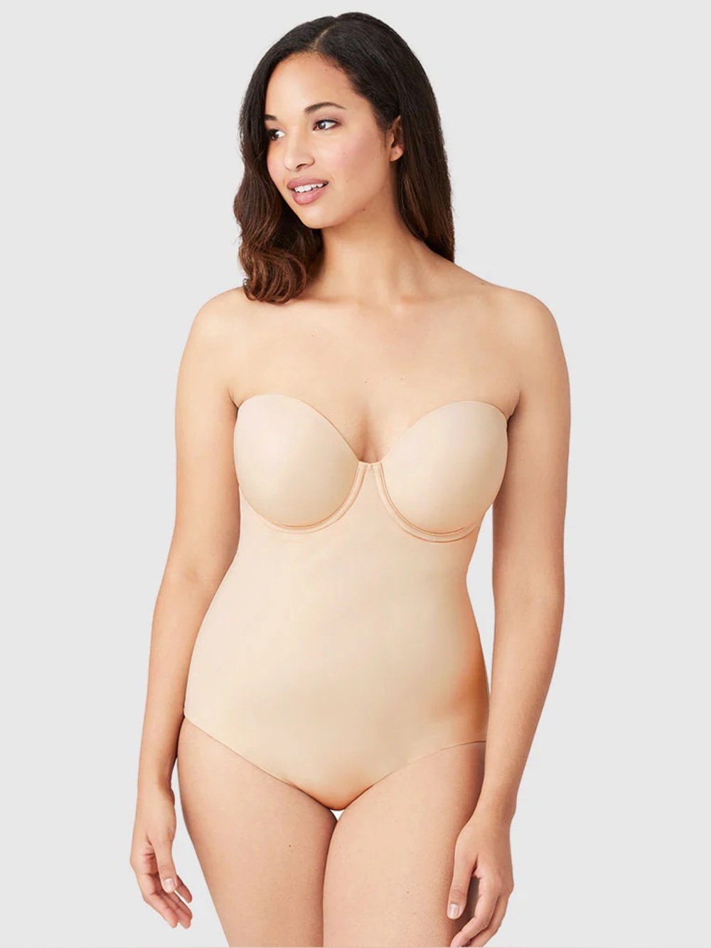 Wacoal Red Carpet Strapless Shaping Bodybriefer Sz 36G 801219 Neutral Luxury F53